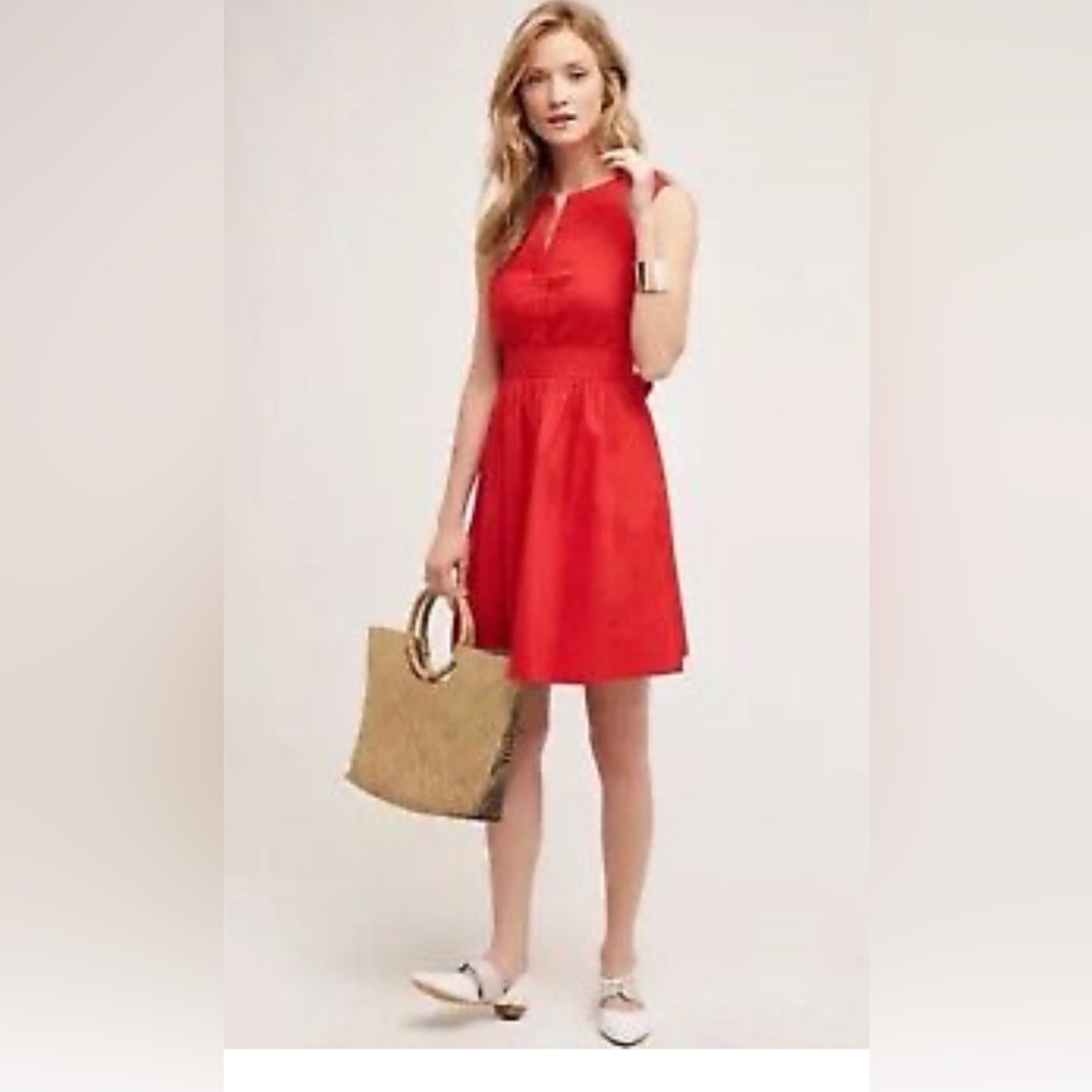 Anthropologie Maeve Adrian Shirtdress Red